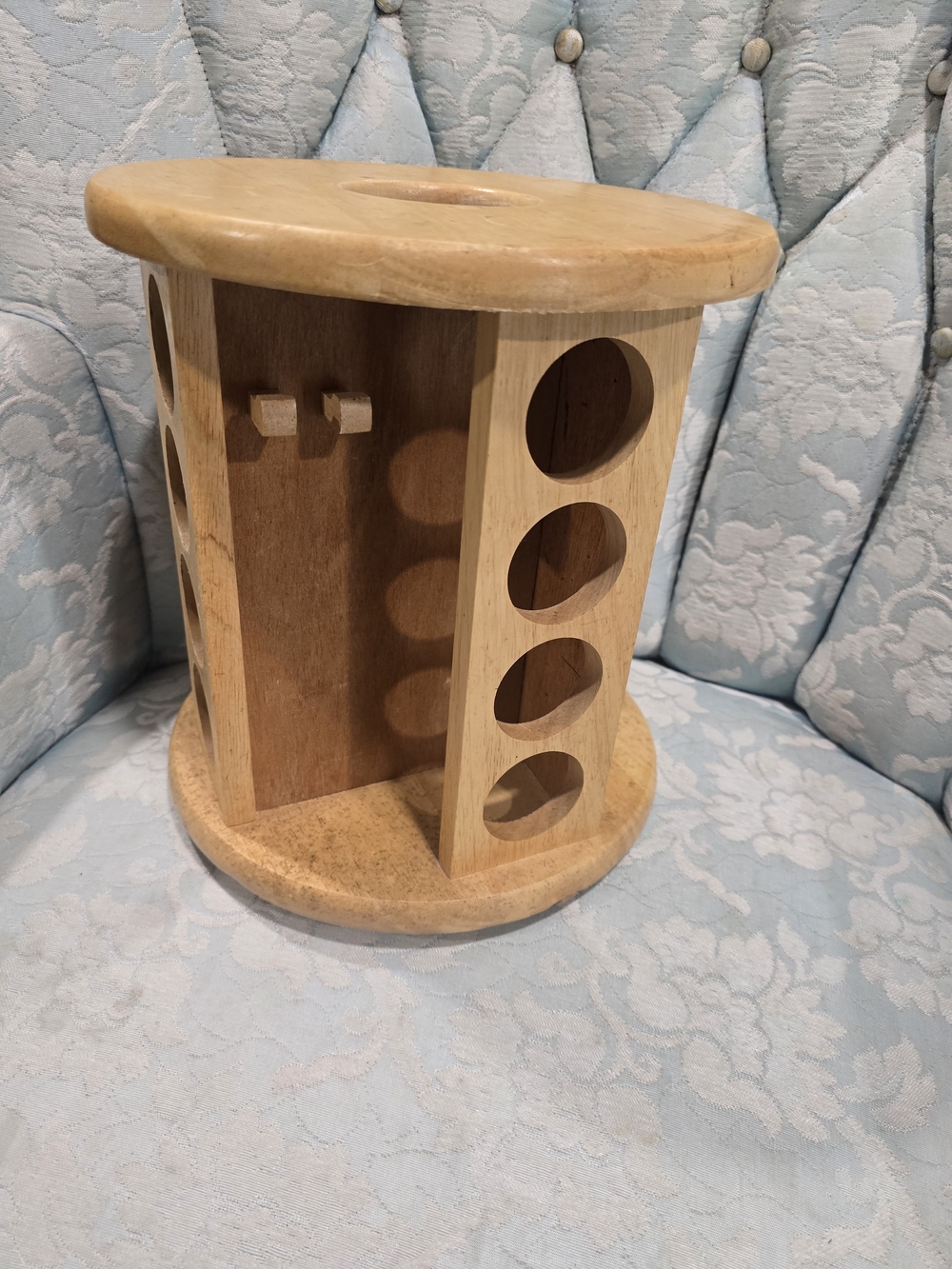 Vintage M. Kamenstein Inc Wood 16 Spice Organizer Rotating Country Cottagecore